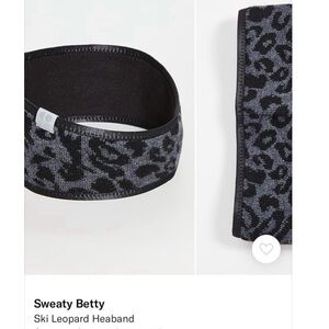Sweaty Betty gray ski leopard headband eat warmer